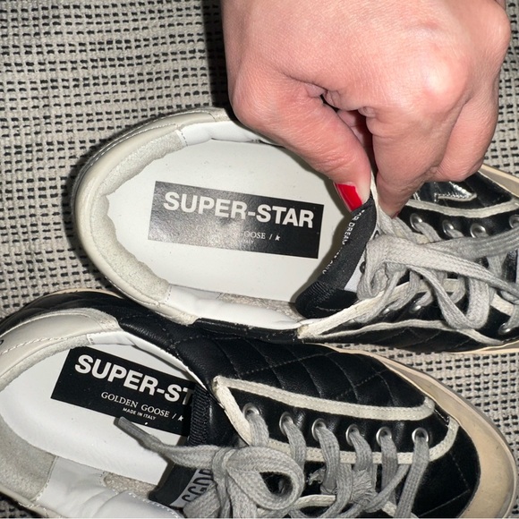 Golden Goose Super-Star Penstar in black matelassé nappa with silver star Sz 38 - Picture 11 of 14